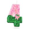mciskin Candele di compleanno rosa e verde, decorazioni per feste rosa e verdi, candele a farfalla numero 4 per torte, decorazioni per il 4° compleanno delle ragazze, candele a farfalla per feste di