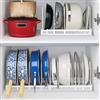 YIYAXIN Porta Coperchi Pentole con 10 Scomparti Regolabili, Organizer Padelle Salvaspazio Espandibile, Organizzatore Portacoperchi Interno Mobile Allungabile Cucina per Coperchio Padelles Cassettone (Bianco)