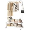 Ergocar Stand Appendiabiti, Appendiabiti da Terra, Multifunzionale Porta Abiti Free-standing con Puleggia, Resistente Appendiabiti da Metallo, per Vestiti, Borse, Cappelli, Scarpe