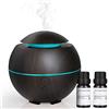 Simpeak Diffusore Atomizzatore di Oil Essenze 180 ml Umidificatore Diffusore di Aromi, 7 Luce LED Connessione USB per Casa e Ufficio Camera da Letto Sala Spa - Marrone Scuro