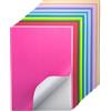 Craftask 24 fogli - Carta adesiva A4 per stampa, cartoncino autoadesivo in 22 colori, carta colorata 250gsm per scrapbooking, creazione di biglietti