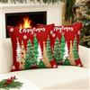 SOMYTING 2 Pezzi Federe Natalizie per Cuscino, Decorazioni Natalizie per Divano, Cuscino Decorativo per Soggiorno, Camera da Letto, Rosso, 45x45 cm