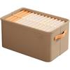 Anevous 1 pezzo Scatola portaoggetti in tessuto, cestini portaoggetti con manici, cubi portaoggetti pieghevoli, organizer per riporre vestiti, giocattoli, casa, scaffali, armadi, Khaki L 42x28x25cm
