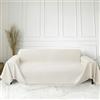 FLRISNTIG Coprisedili con frange, coperta in ciniglia, antiscivolo, multifunzione, per casa, soggiorno, divano, ufficio (bianco, 230 x 340 cm)