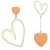EVER FAITH Orecchini asimmetrici a cuore a goccia, orecchini non abbinati, 3.5cm x 5.7cm (Herz), 1.8cm x 6.1cm (Dangle), Smalto