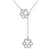YFN Collana in argento sterling 925 Paw Print Lariat Y gioielli di compleanno per cane mamma donna, Medio, Argento sterling, Non pietra preziosa