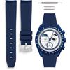 HORACE Cinturino universale per orologio in silicone liquido 20mm - Compatibile Omega x Swatch MoonSwatch - Kit di montaggio incluso (Blu)
