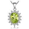 JewelryPalace 2.2ct Collana Donna Kate Middleton Argento 925 con Naturale Peridoto Verde, Princess Diana William Collana Ciondolo Pietra Ovale con Catena 45cm, Collane Pendenti Set Gioielli Donna