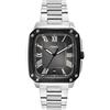FOSSIL Orologio Crosby da uomo, movimento al quarzo con data a tre lancette e cinturino in acciaio inossidabile, Tono argento e nero, 42 mm