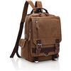 FANDARE New Zaino Uomo Business Sling Bag Student Outdoor Viaggio Borsa a Tracolla Traspirante Tela Marrone B