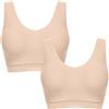 Chantelle Softstretch Padded V-Neck Bralette Reggiseno, Opaco, Nero (Confezione da 2), Medium/Large (Pacco da 2) Donna