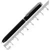 ONLINE Mini penna a sfera nera - Portafoglio Kuli con meccanismo a rotazione e clip in metallo I 8 cm in miniatura con mina D1, colore inchiostro blu, elegante mini cubo in nero da viaggio