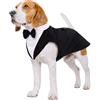 Kuoser Abito Smoking per Cani, Set Vestito Bandana Collare Cani per Matrimoni Cani Smoking Elegante con Papillon, Formale Vestito Cani Partito, Rimovibile Cravatta Cane e Vestito
