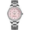 NIBOSI Orologio da polso analogico al quarzo da donna con quadrante in oro rosa, orologio da polso di lusso impermeabile con diamanti in acciaio inox per donna con data automatica, rosa