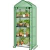 Bamworld Serra da Balcone, Mini Serra 4 Ripiani Portatile con Rivestimento in PE per Piante, Serra per Terrazzo Giardino Invernale, Serra da Balcone per Erbe Aromatiche Fiori con Protezione Antivento