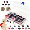 Lxtness 752 Occhi di Sicurezza per Animali all'Uncinetto, Occhi a Bottone in plastica, per Bambole, Fai da Te, 5-12 mm