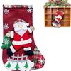 Smaoqingji Calze di Babbo Natale Decorative - 1 Pezzo, Rosso, Grande Calza Natalee Appesi Regalo Candy Calzini, Adatto per Conservare Dolciumi, Piccoli Regali, Giocattoli, ECC