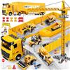 Naxudcoo Set di giocattoli da costruzione per bambini da 3 a 7 anni, giocattolo per auto, camion, gru, escavatore, camion