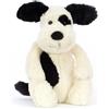 Jellycat Peluche Bashful Black & Cream Puppy Medium - L: 9 cm x l : 12 cm x H: 31 cm