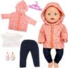 WanderGo Vestiti per bambole da 35 a 43 cm, 5 pezzi di vestiti per bambole con giacca, maglietta, pantaloni, scarpe e appendiabiti, accessori di abbigliamento per bambole per bambini e ragazze, regali