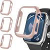 iVoler 3 Pezzi Cover Rigida PC per Apple Watch Series 9 8 7 41mm (Senza Pellicola Protettiva), Ultra Sottile Custodia Antiurto e Anti-Graffio Bumper Case, Rosa