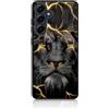 DiaryTown Cover per Samsung Galaxy A55 5G Custodia Silicone Morbida Nero TPU Sottile Back Case Antiurto per Telefono Protettiva Cover con Disegno Motivi Cover per Galaxy A55 5G - Leone D'oro