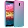 kwmobile Custodia Compatibile con Samsung Galaxy J6+ / J6 Plus DUOS - Back-Cover Anti-urto Custodia in Morbido Silicone fucsia/blu/trasparente - 2 colori