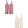 NEXT Donne Confezione da 2 Canotte Ampie a Coste con Scollo Rotondo Rosa/Crema 44