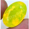 Naturale Neon Giallo Opale 25.75 CT Ovale Certificato Non Trattato Raro Loose