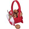 Villa d'Este Home Tivoli Sacchetto Albero Natalizio Rosso con Renna in Feltro 11,5x7,5xh.12 cm, Xmas