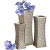 Creative Scents Set di 3 vasi da fiori Dublino, centrotavola per tavolo da pranzo, vasi decorativi per la casa, per soggiorno, camera da letto, cucina e altro, confezionati in confezione regalo (argento spazzolato)