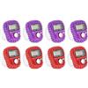 Hitopin 8PCS Contatore Elettronico Delle Dita, Mano Conteggio per Contatore Golf,Contatore Elettronico a 5 Cifre Dito,Mini Contatore per Dita, per Dock, Golf, Scuola, Inventario, Sport (Viola, Rosso)