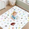 FUNYKICH Tappeto Gioco Bambini Pieghevole 150x180x1 cm,Morbido e Antiscivolo,Tappeto Neonato Gattonamento, per Camera da Letto, Soggiorno, Recinzione,Lavabile in Lavatrice