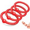 Meslav Set di 4 Anelli Fallici in Silicone - Cockring Regolabili ed Elastici per Uomo - Maggiore Stimolazione, Controllo ed Erezioni più Durature - Perfetti per Coppie(Rosso)