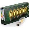 ECO Lampadina a candela con filamento LED equivalente a 40 W, 470 lumen, bianco caldo 2700 K, attacco a baionetta piccola B15, durata 25.000 ore, confezione da 6