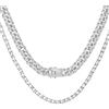 PROSILVER Collana Uomo In Argento 925 Placcato Oro Bianco – Catena Cubana Larga 2,8 Mm, Varie Lunghezze Da 36 A 71 Cm - 3