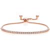 Aka Gioielli® - Bracciale Tennis Donna in Argento 925 Placcato Oro Rosa con Zirconi Taglio Diamante, lunghezza regolabile