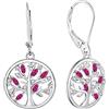 JO WISDOM Orecchini Albero Della Vita Argento 925 Donna con AAA Zirconia Cubica August Birthstone Colore Peridoto
