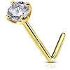 OUFER Body Piercing OUFER Piercing da naso 20 g, in oro massiccio 14 K, a forma di L, con vite per naso