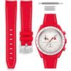 HORACE Cinturino universale per orologio in silicone liquido 20mm - Compatibile Omega x Swatch MoonSwatch - Kit di montaggio incluso (Rosso/Cucitura Bianca)