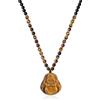 COAI Collana Buddista per Uomo Donna, Collana di Perle di Onice e Occhio di Tigre con Ciondolo Buddha Unisex
