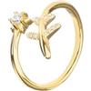 WearTravelers | Anello Aereo Punto Luce con Zirconi - Argento 925 - Oro