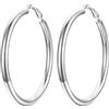 PROSTEEL Orecchini a cerchio da donna, spessore 5 mm, rotondi, 30 mm/40 mm/60 mm/80 mm, in acciaio inox/placcato oro 18 carati, accessorio per donne e ragazze