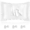 Générique Set di 2 federe in seta comfort superiore, per pelle e capelli, 50 x 80 cm, lussuosa e ipoallergenica, morbidezza eccezionale, federe in seta con chiusura a busta
