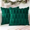 Artscope 2 Pezzi Natalizio Federe in Lana Corta Velluto Copricuscini Morbido Decorativo Fodere per Cuscino Lusso Stile per Divano Camera da Letto Natale Albero Verde 40x40 cm