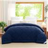 WAVVE Piumino Letto Matrimoniale 4 Stagioni 220x240 - Piumone Autunnale Invernale 220 x 240 cm - Coperta Trapunta 240x220 di Microfibra Sintetico, Blu Navy