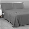 Riad Arredo Completo Letto Tinta Unita 100% Cotone Italiano Morbido Mano Percalle - Set Lenzuola Delicate Artigianale Made in Italy (Grigio Scuro, Singolo)