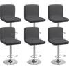 Eozakavod Coprisedie da Bar con Schienale Set di 6 Facile da Pulire Fodere per Sedia Elastiche per Rinnovare e Proteggere Sedie da Cucina, Bar, Giardino‌ (Grigio Scuro, Set di 6)