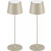 MU LIN 2PZLampada Lampada da Tavolo Ricaricabile e Senza Fili con Controllo Touch, Utilizzabile anche come Lampada da Esterni, Dimmer, 2200-3000 K, Altezza 35 cm, Colore Marrone per ristorante e Casa