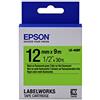 Epson Nastro fondo Fluorescente Verde per testo Nero 12/9 LK-4GBF
